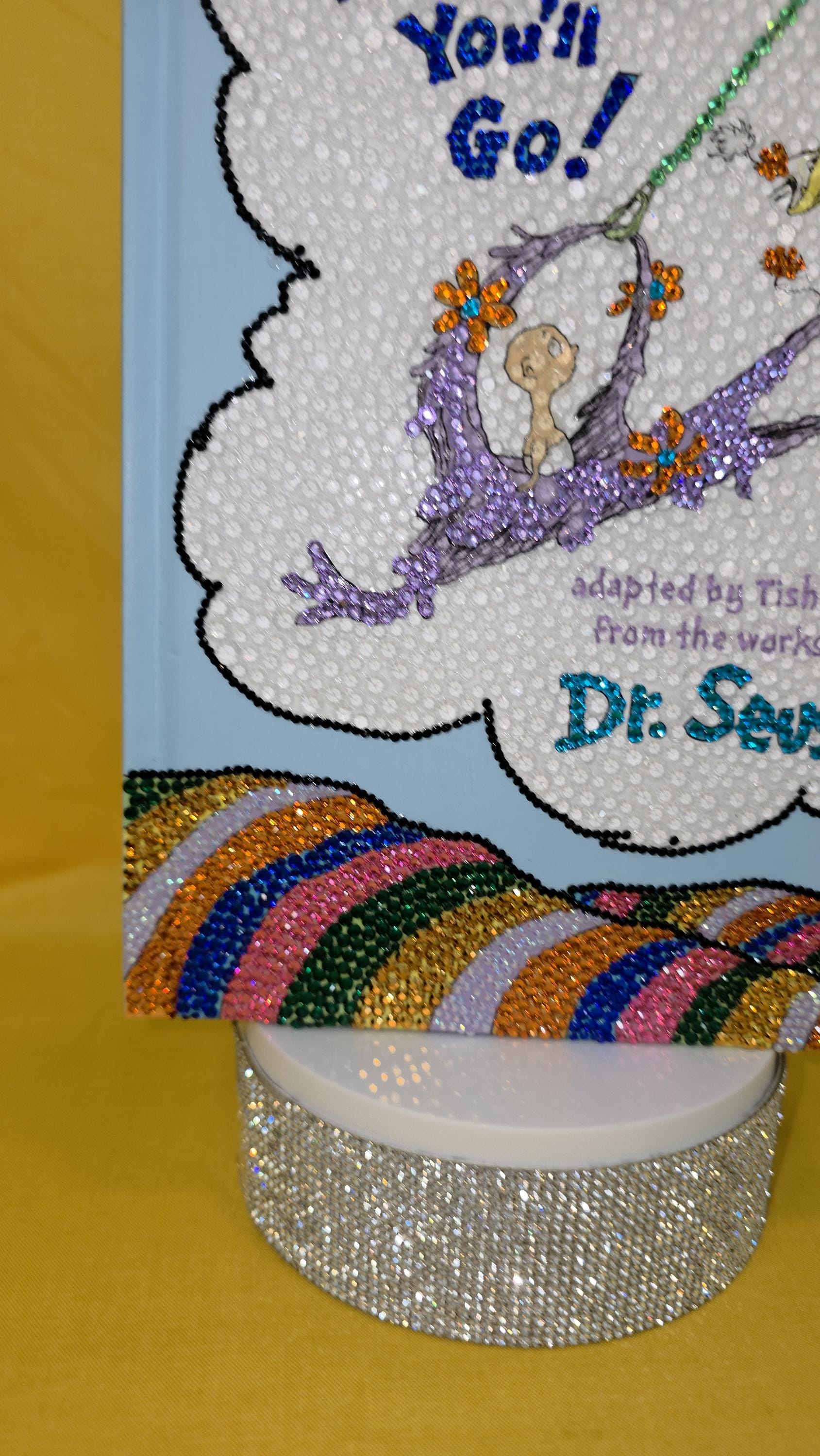 Oh, The Places You'll Go! – Bling Book, Baby Shower Guest Book, Nursery Decor, Keepsake