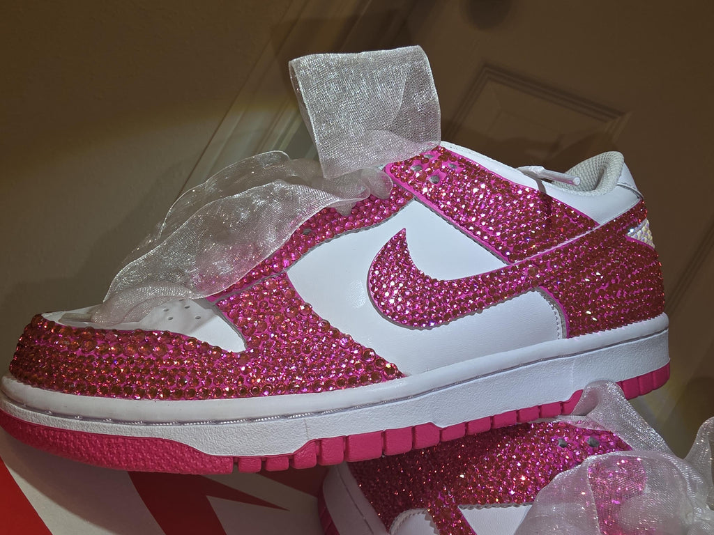 Built to Turn Heads! YOUTH Custom Sneakers- PINK Dunks (Laser Fuchsia)