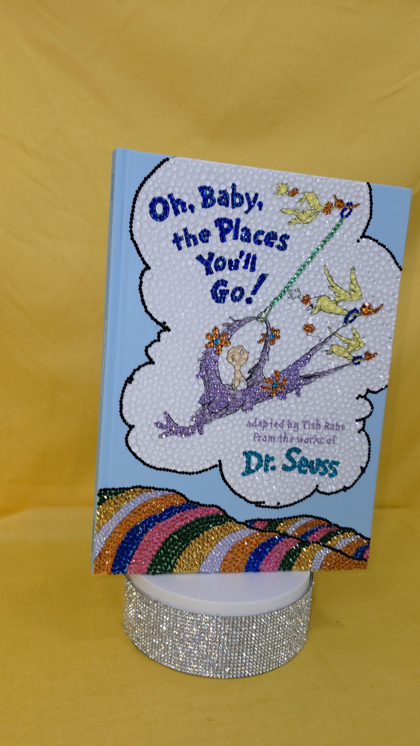Oh, The Places You'll Go! – Bling Book, Baby Shower Guest Book, Nursery Decor, Keepsake