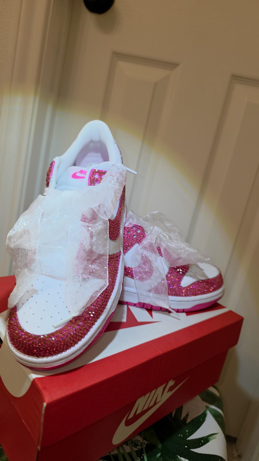 Built to Turn Heads! YOUTH Custom Sneakers- PINK Dunks (Laser Fuchsia)