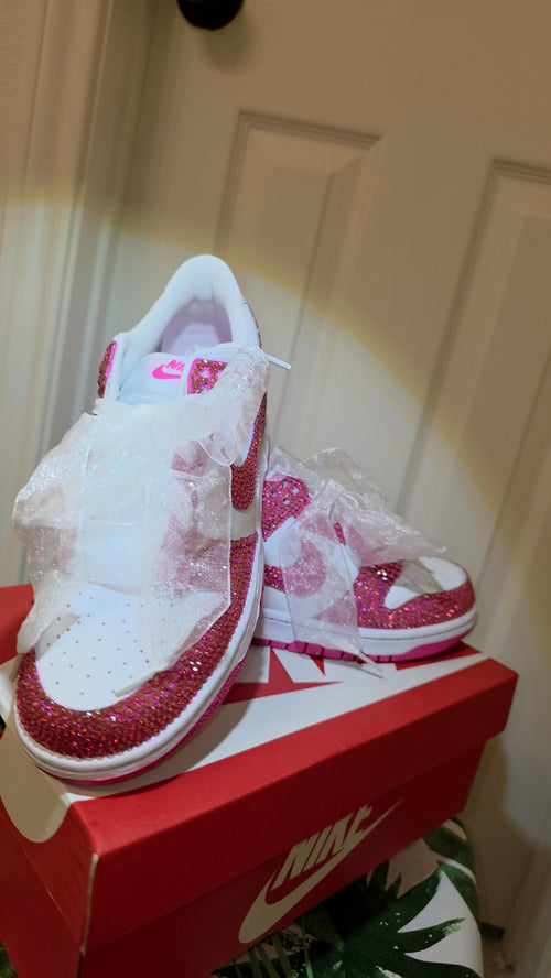Built to Turn Heads! YOUTH Custom Sneakers- PINK Dunks (Laser Fuchsia)