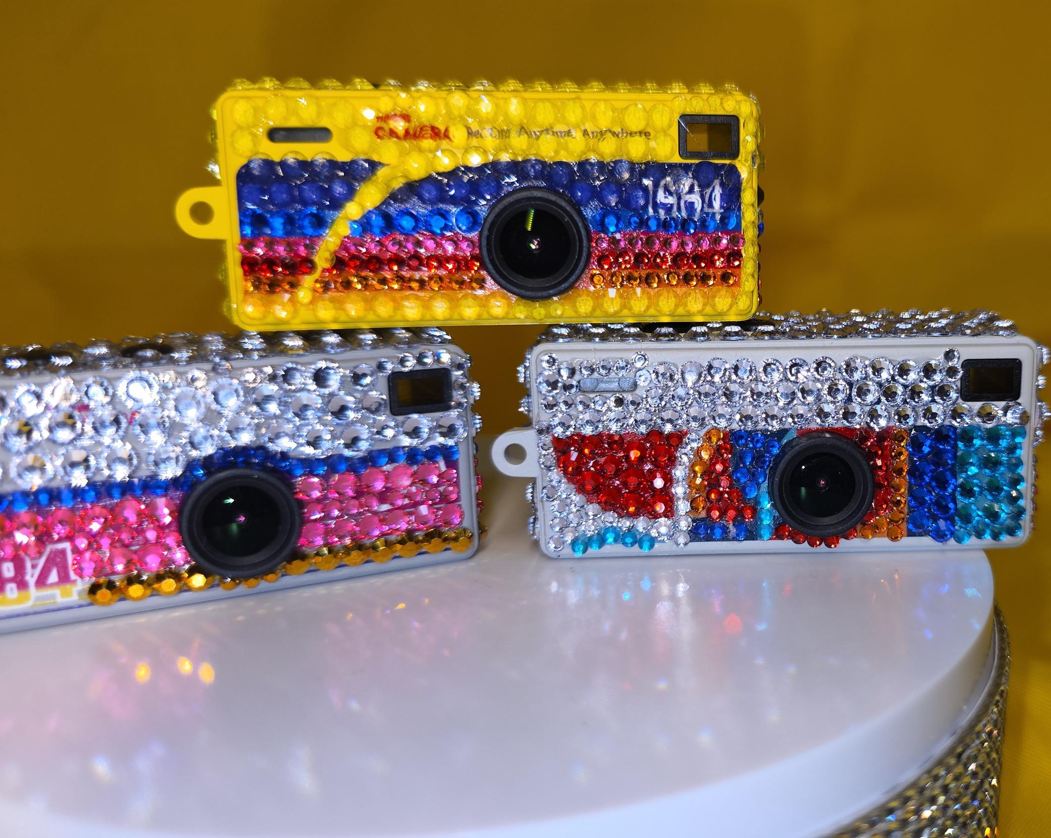 Retro Inspired Rhinestone-Covered 1080P HD Recorder | Hand-Bedazzled Tech Accessory | Crystal Bling Video Device | Glam Gadget Gift