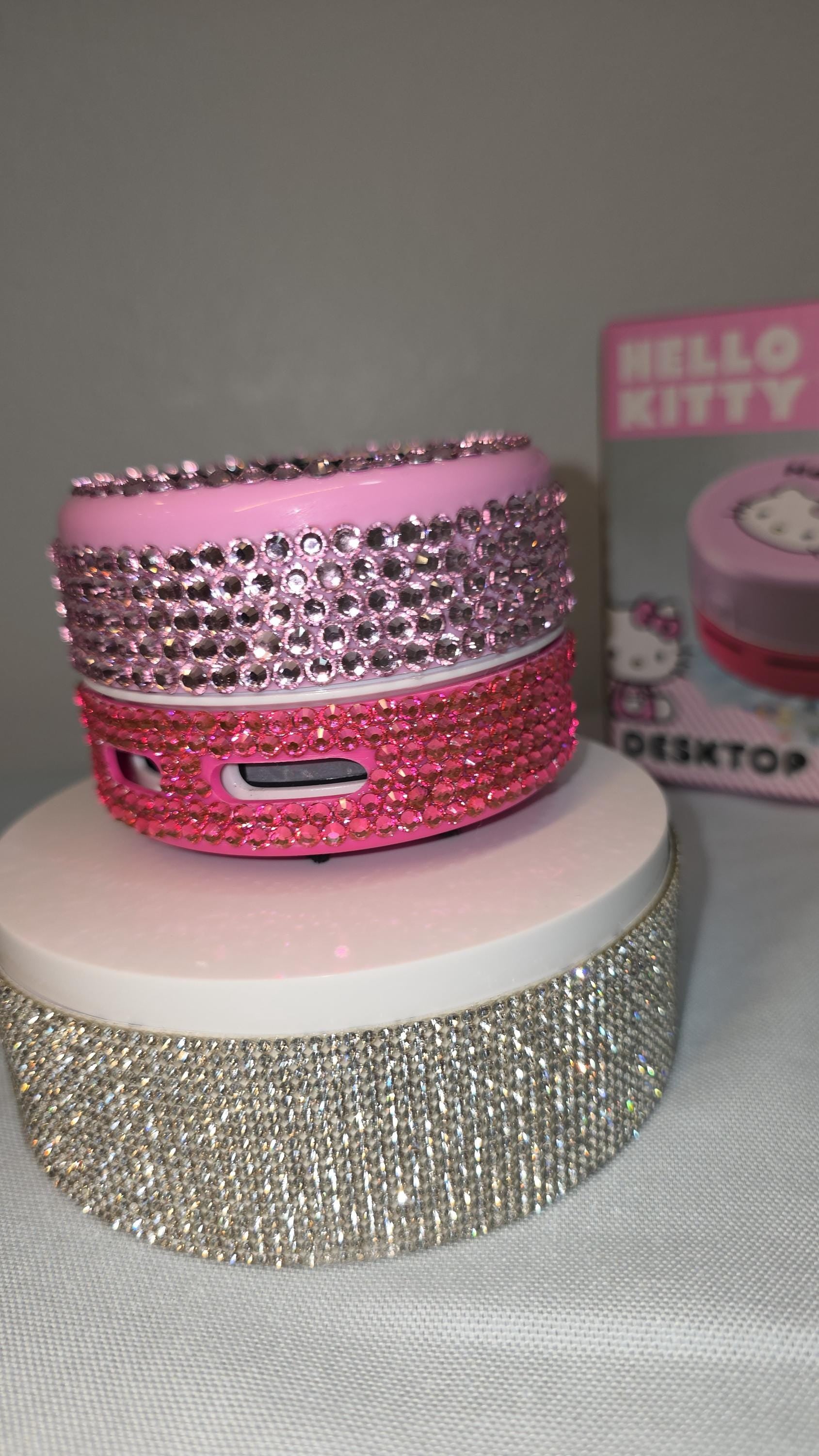 Hello Kitt Mini Desk Vacuum | Kawaii Office Decor | Sparkly Desktop Crumb Cleaner | Gift for Coworker, Teacher, Student