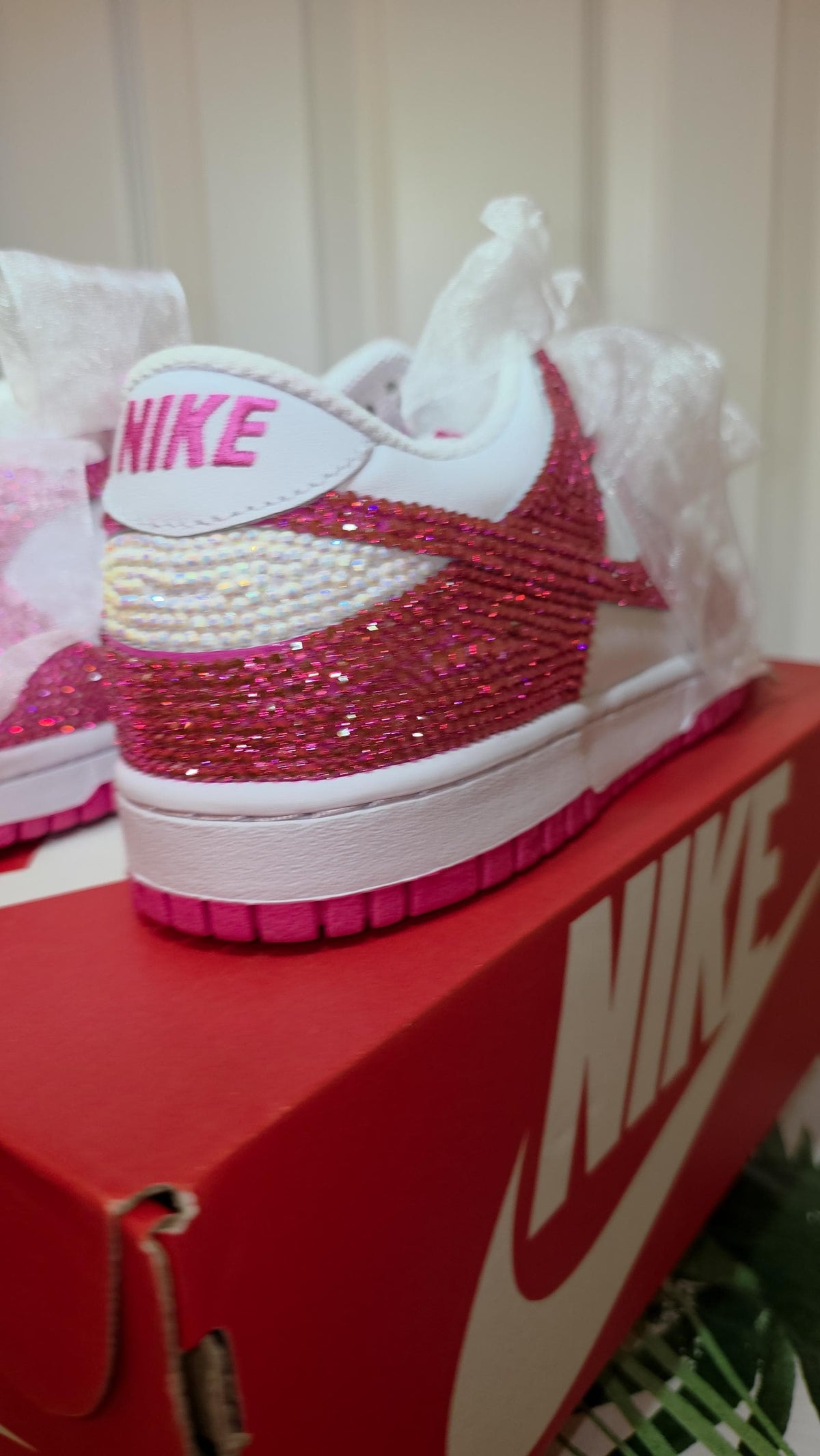 Built to Turn Heads! YOUTH Custom Sneakers- PINK Dunks (Laser Fuchsia)