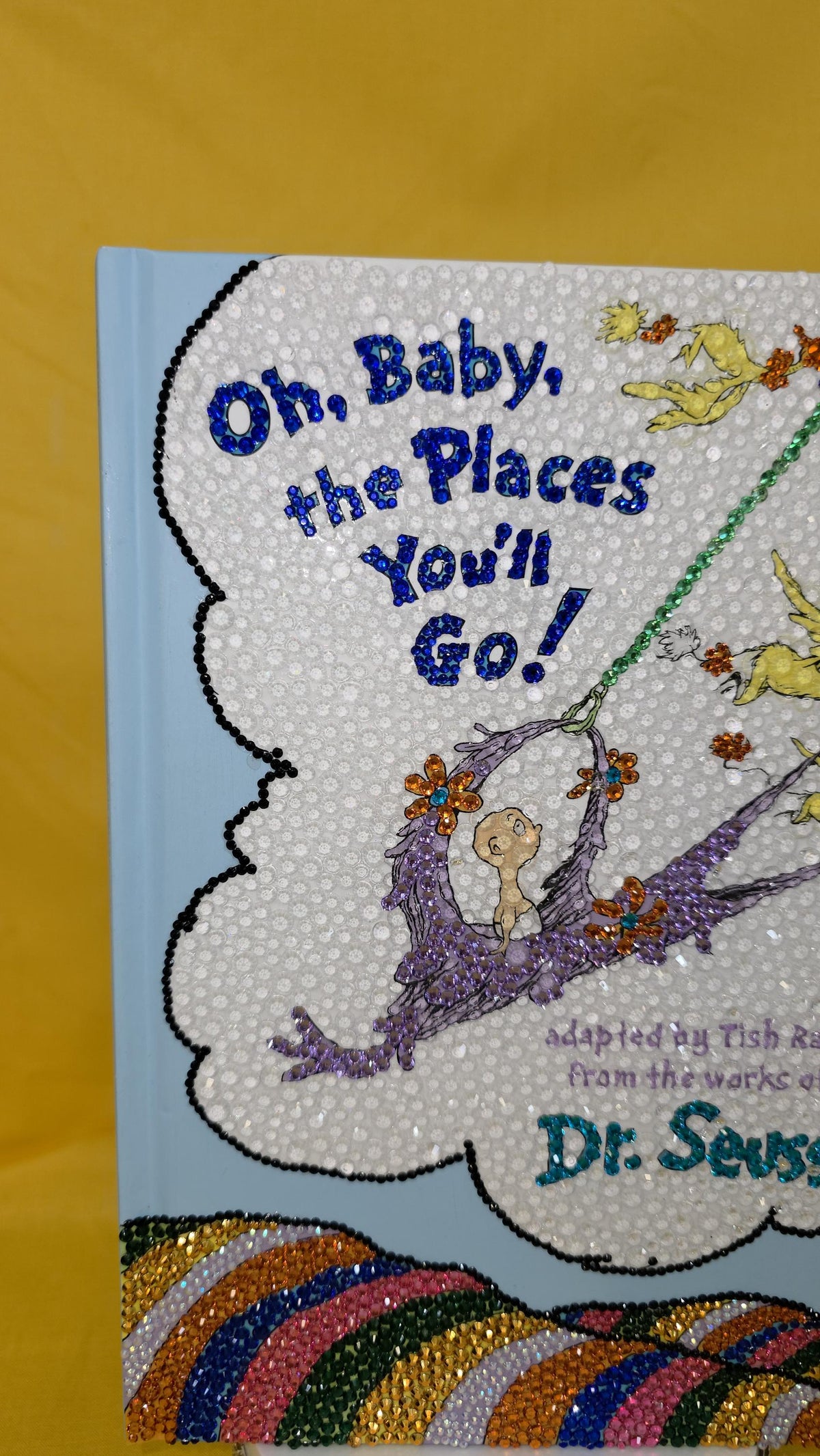 Oh, The Places You'll Go! – Bling Book, Baby Shower Guest Book, Nursery Decor, Keepsake