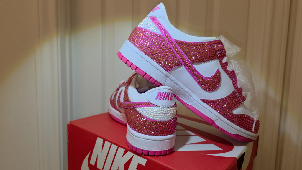 Built to Turn Heads! YOUTH Custom Sneakers- PINK Dunks (Laser Fuchsia)